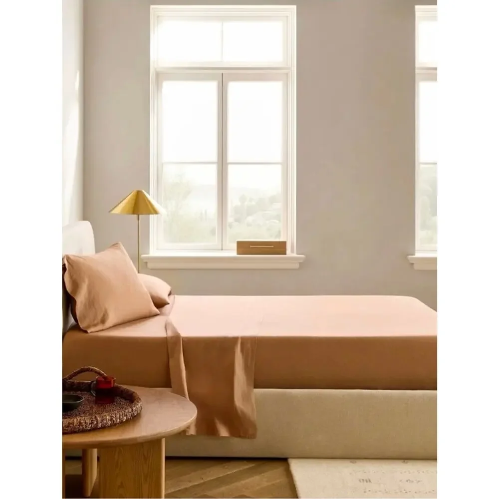 New Quince 100% European Flax Linen 4pc Sheet Set California King Latte $214MSRP